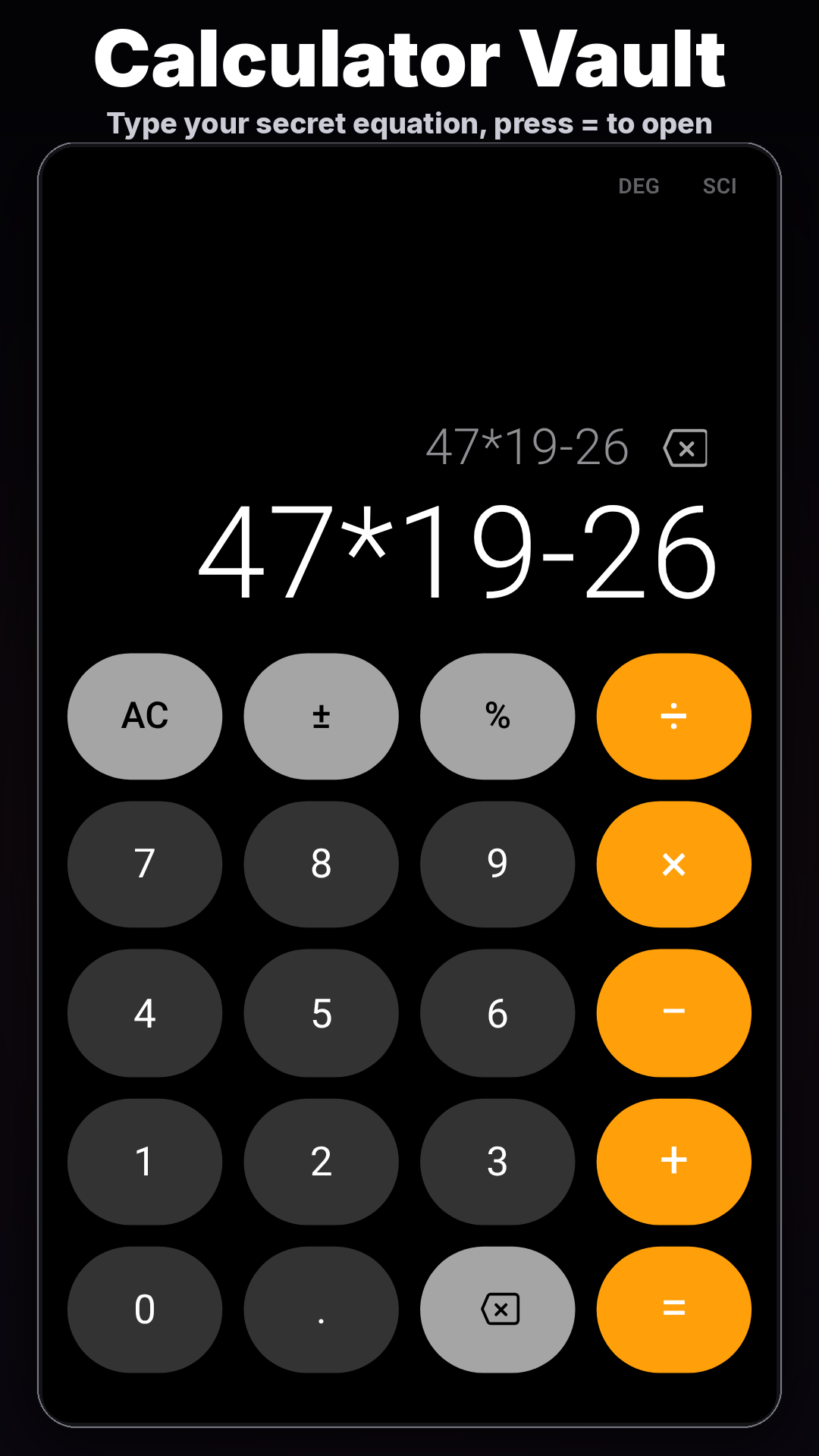 Lock It calculator screen